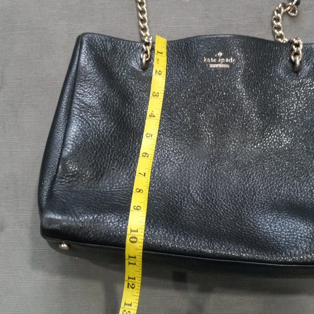 Kate Spade NY Emerson Pebbped Black Leather W/ Gold Chain Shoulder Bag